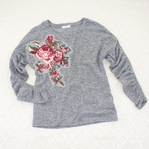 Coco + Jaimeson Floral Applique Shirt XS